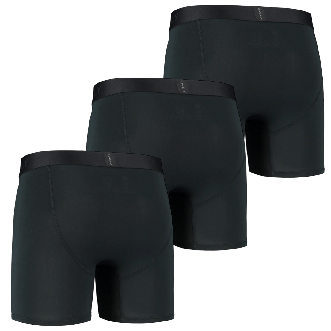 3-pack IKON Men's 6" Boxers (Black)