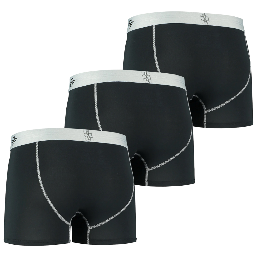 3-pack IKON X Men's 3" Trunks (Black/Silver)
