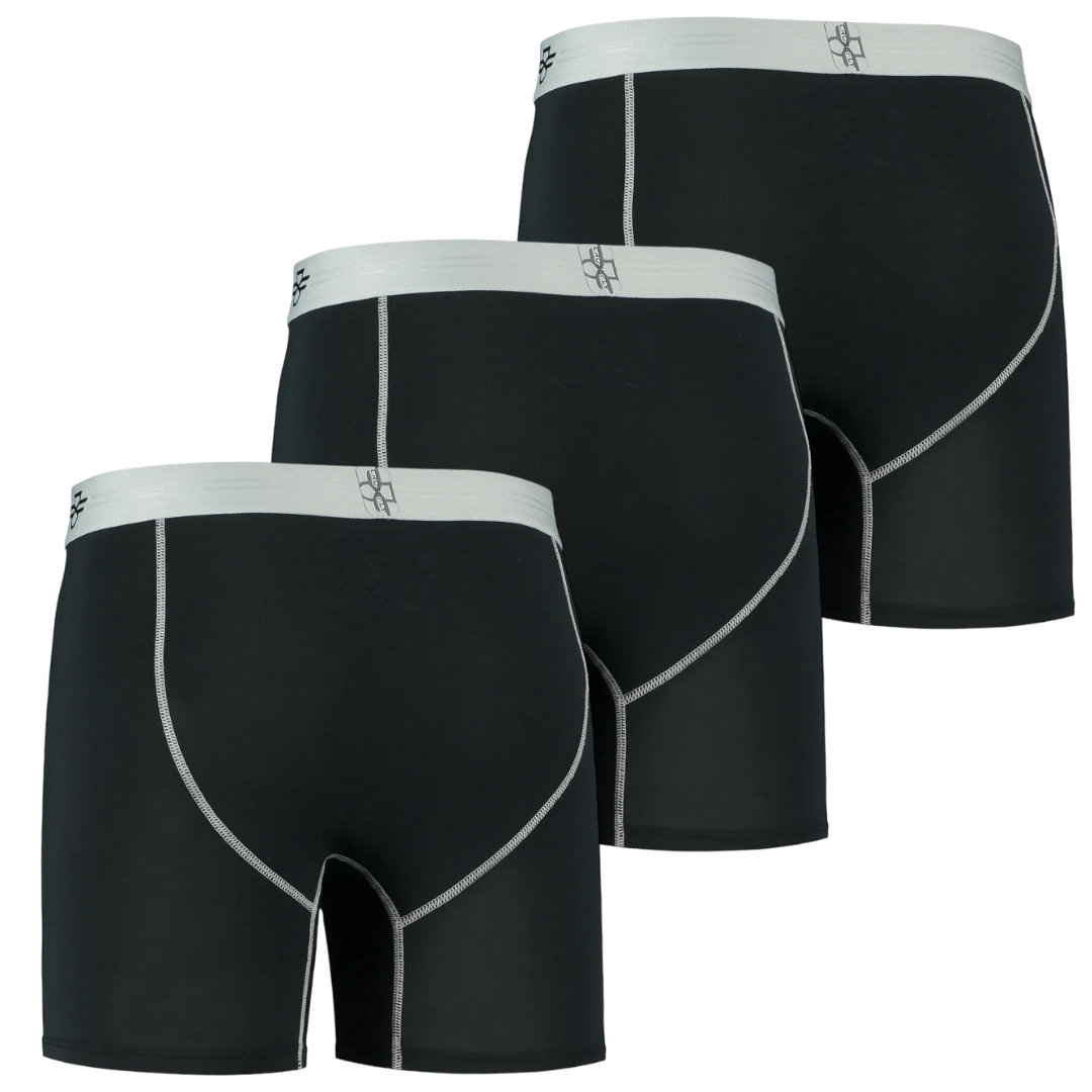 3-pack IKON X Men's 6" Boxers (Black/Silver)
