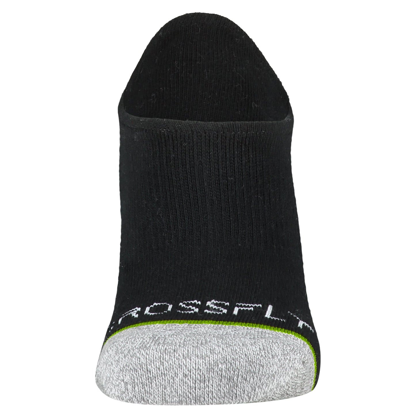 Crossfly men's Original No Show Socks in black from the Everyday series, featuring Flat Toe Seams and 360 Hold.