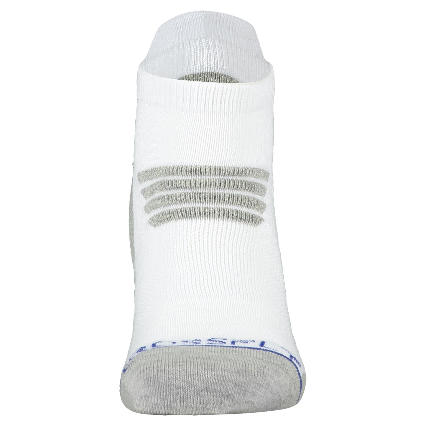 Crossfly men's Tempo Low Socks in white / grey from the Performance series, featuring AirBeams and 180 Hold.