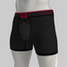 Black performance boxer briefs designed for sports in a 7 inch length