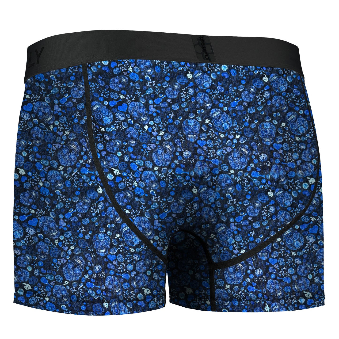IKON Men's 3" Trunks - Skulls and Hearts Blues