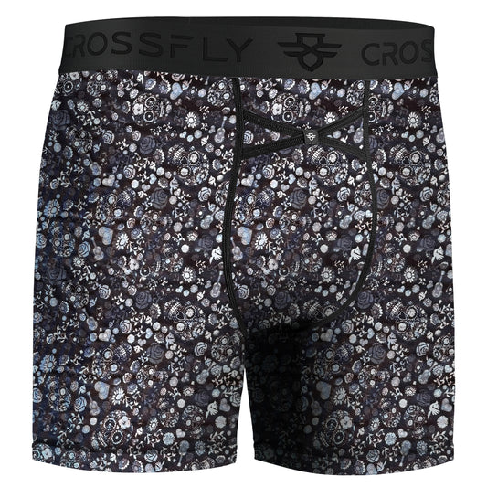 IKON Men's 6" Boxers - Skulls and Heart Black