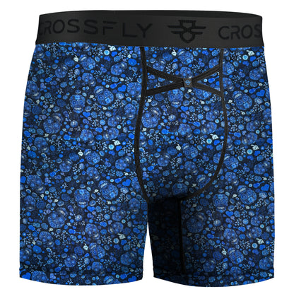 IKON Men's 6" Boxers - Skulls and Heart Blues