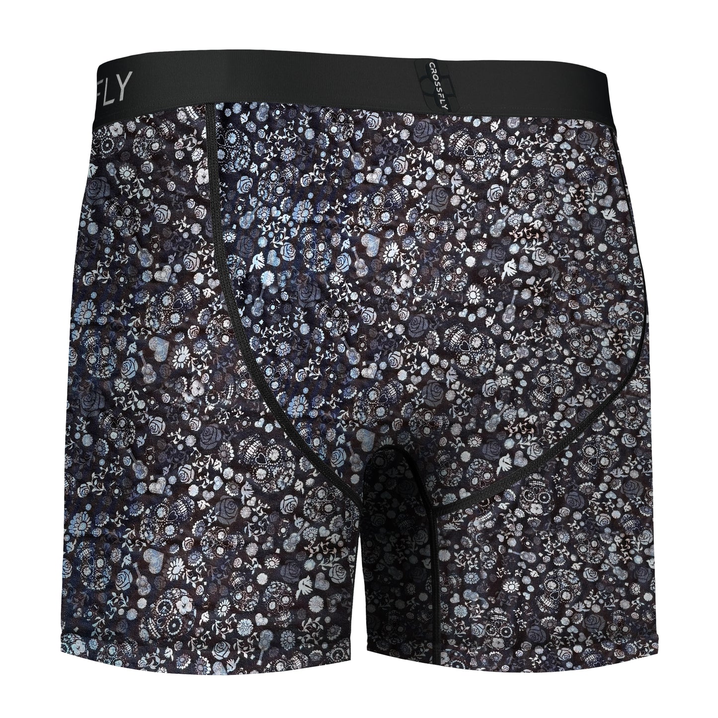 2-Pack: IKON 6" Boxers: Charcoal / Skulls Print