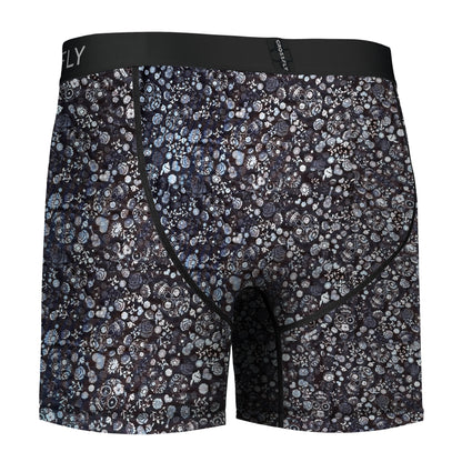 2-Pack: IKON 6" Boxers: Charcoal / Skulls Print