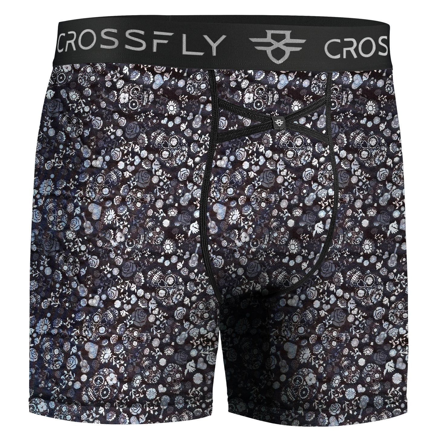 2-Pack: IKON 6" Boxers: Charcoal / Skulls Print