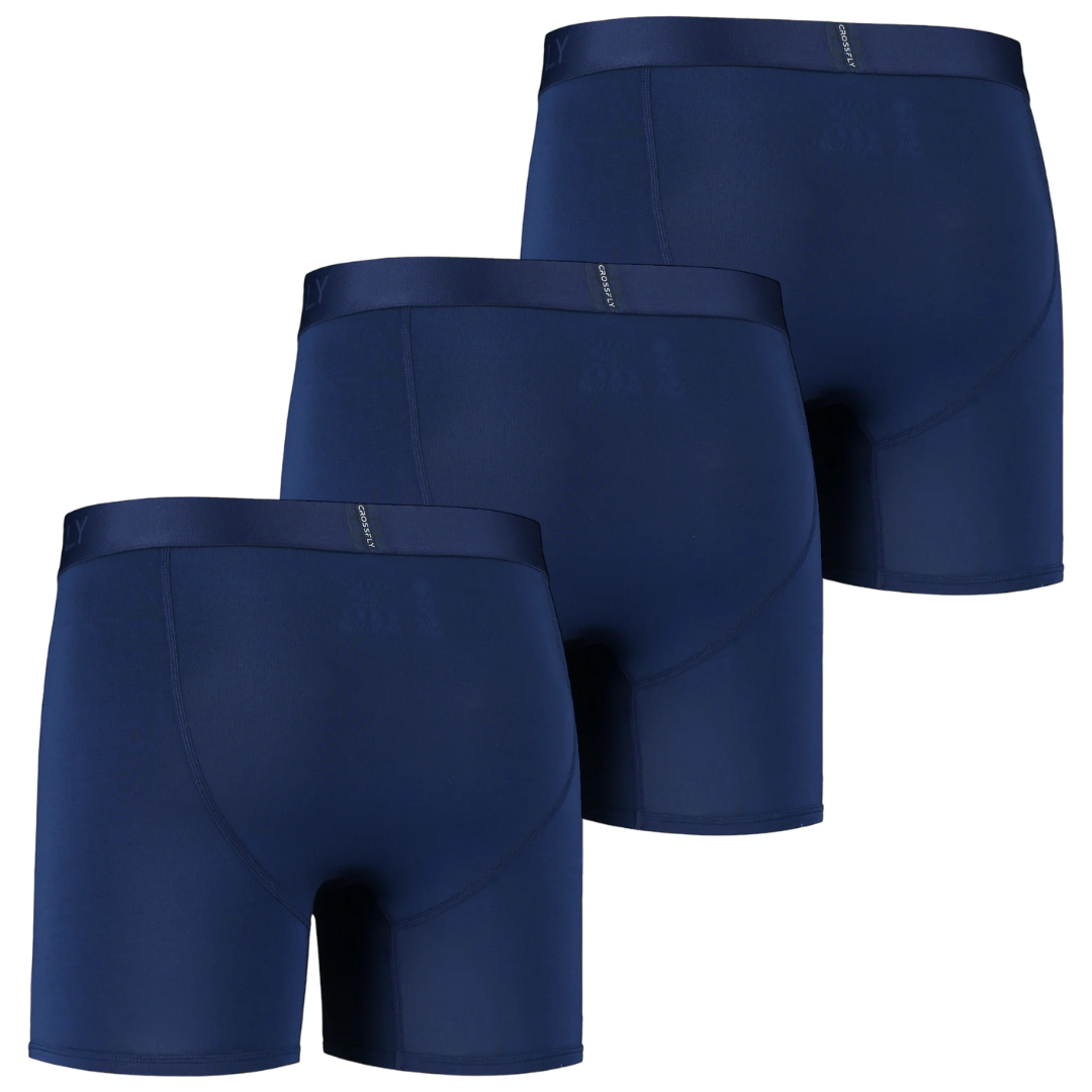 3er-Pack: IKON Herren-Boxershorts 6" - Marineblau