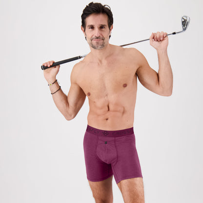 3-Pack: IKON Men's 6" Boxers - Plum / Italia / Charcoal