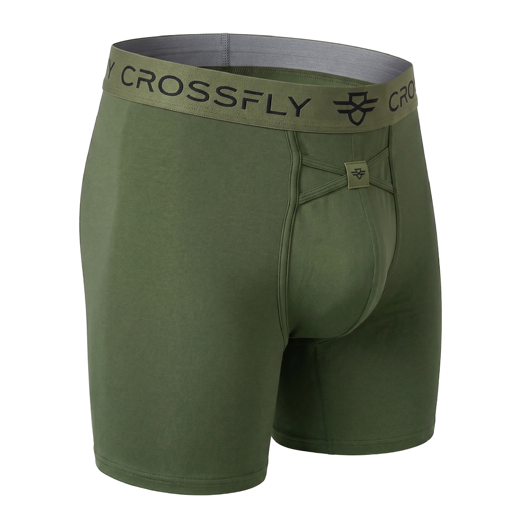 Boxer Long - LUX - 7" - Olive/Noir