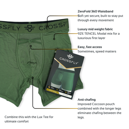 Lux Men's 7" Boxers - Olive/Black (Pre-order)