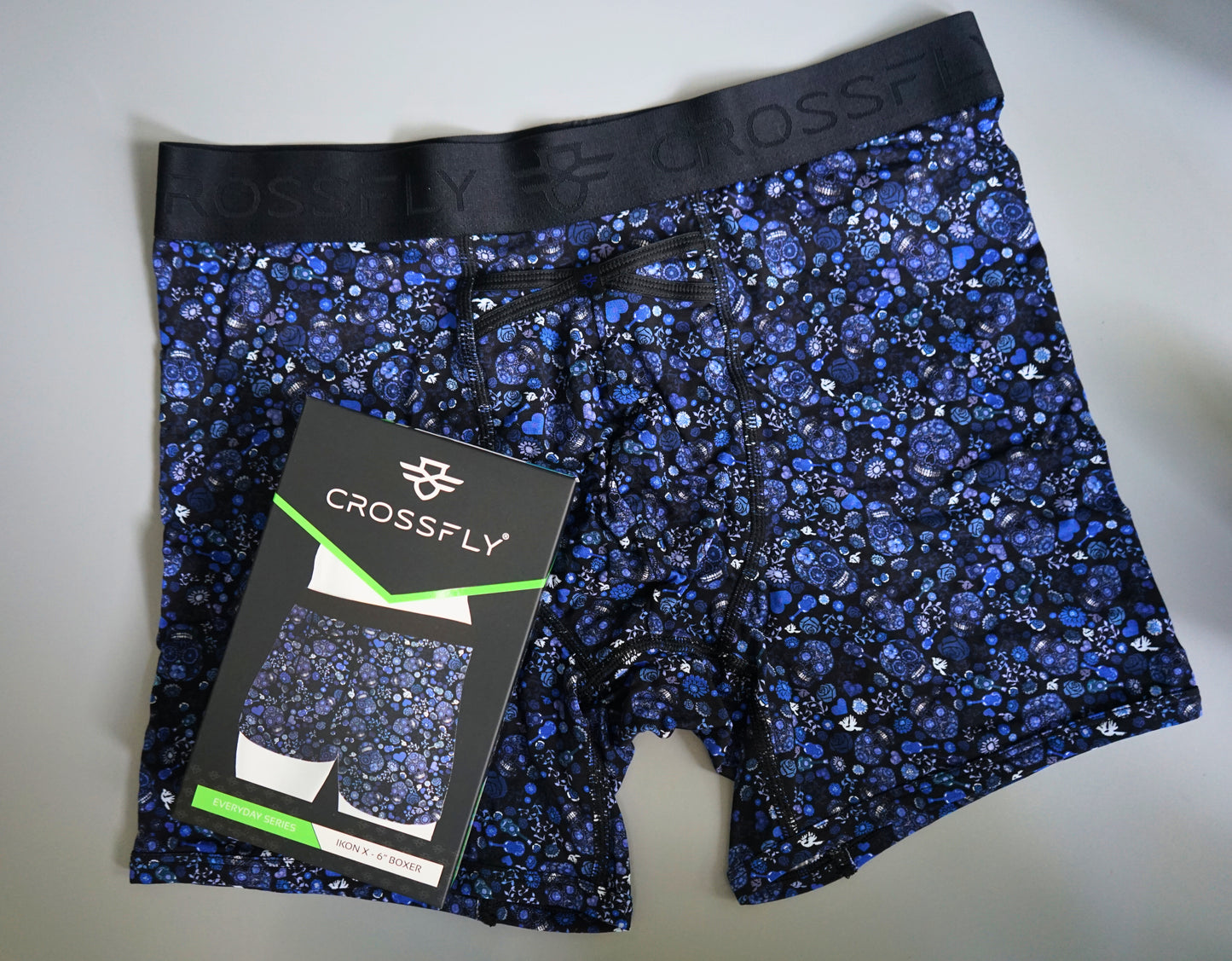 2-Pack IKON 6" Boxers: Navy / Skulls Print