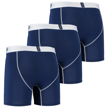 3er-Pack: IKON X Herren-Boxershorts 6" - Marineblau/Weiß