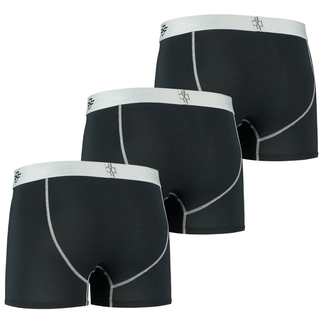 3-Pack: IKON X Men's 3" Trunks - Black/Silver