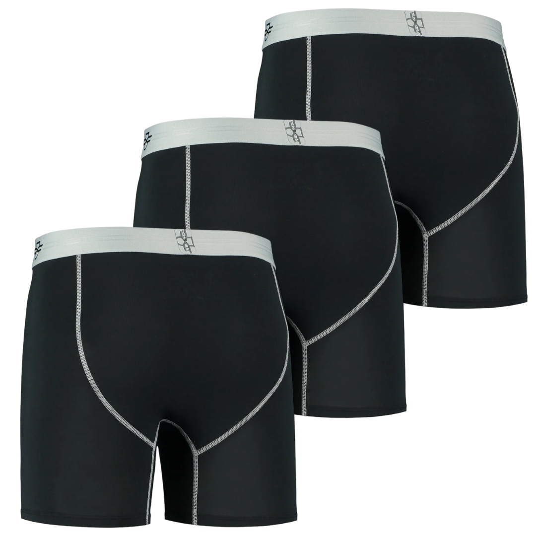 3er-Pack: IKON X Herren-Boxershorts 6" - Schwarz/Silber