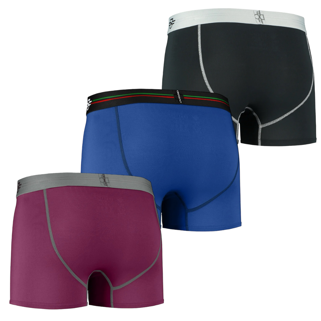 3-pack: IKON X Men's 3" Trunks - PlumGrey + Italia + Black