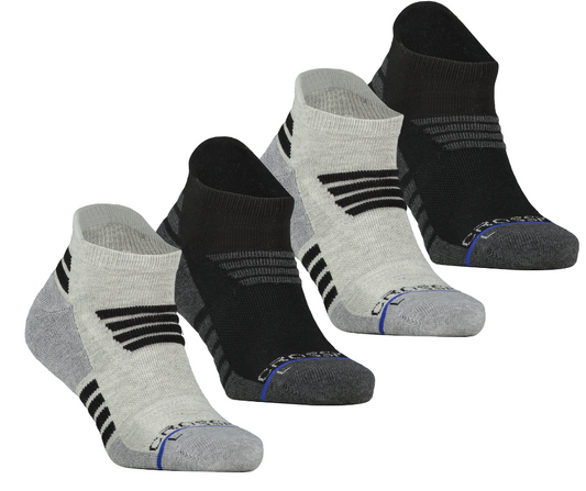 4-pack: Tempo | Men's Low Cut Socks - Black/Charcoal & Grey/Black