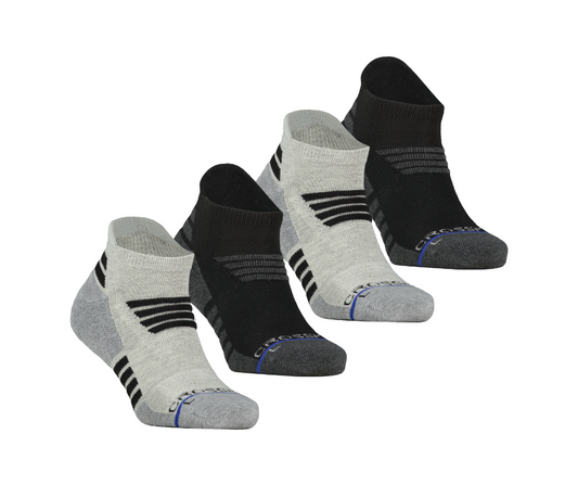 4-pack: Tempo | Men's Low Cut Socks - Black/Charcoal & Grey/Black