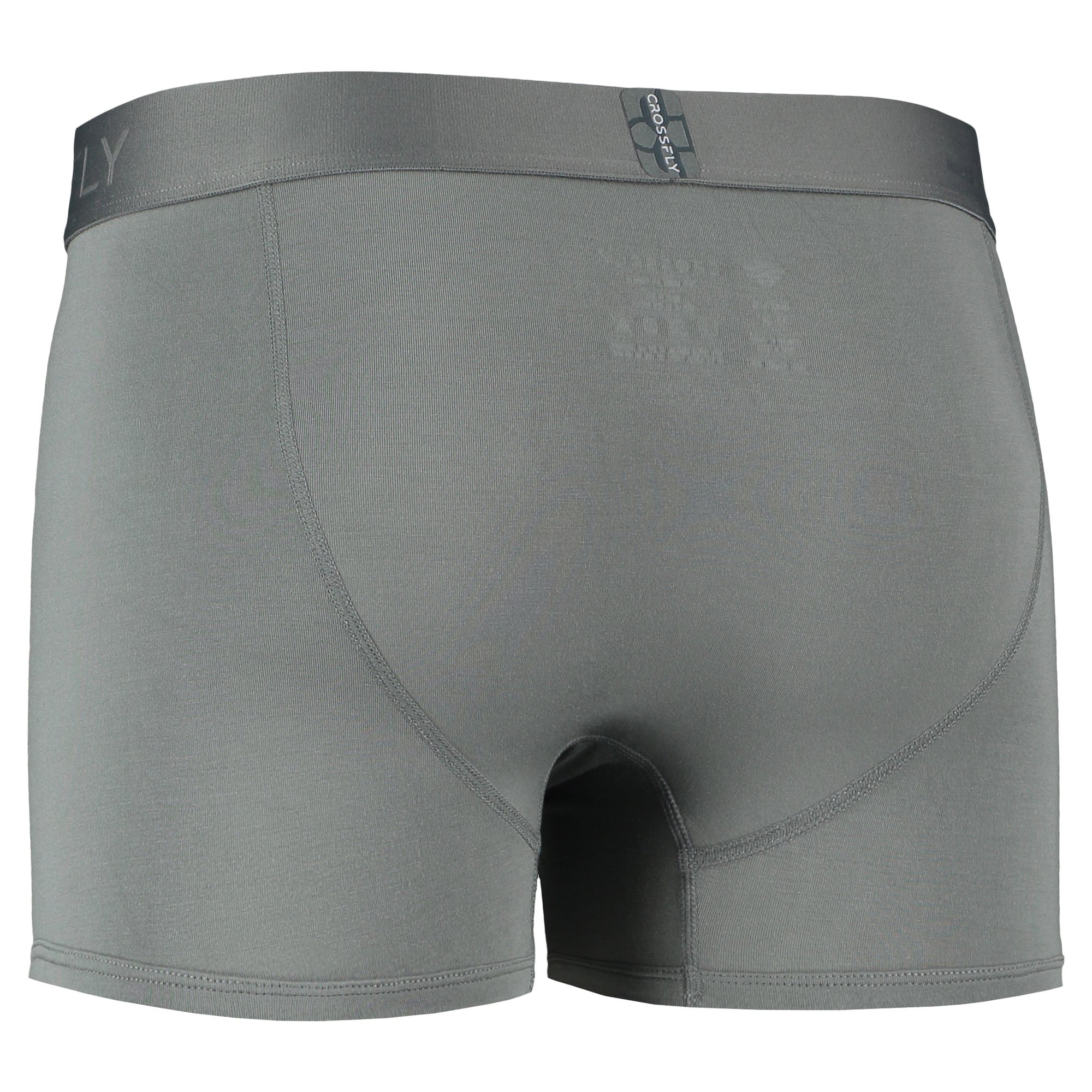 Crossfly men's IKON 3" charcoal trunks from the Everyday series, featuring X-Fly and Coccoon internal pocket support.