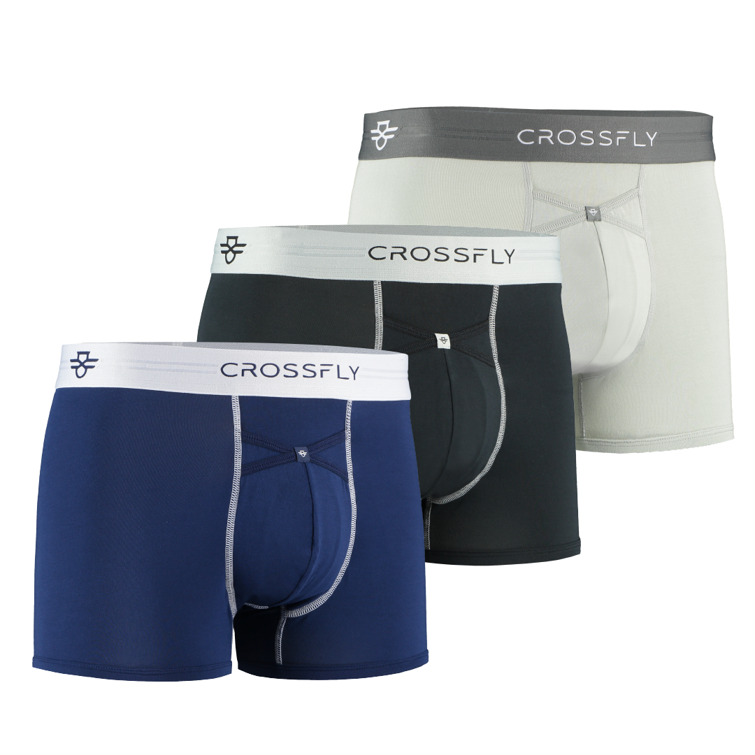 IKON 3 Trunk Hemp Blue Modal 3-pack l Crossfly Men's Underwear