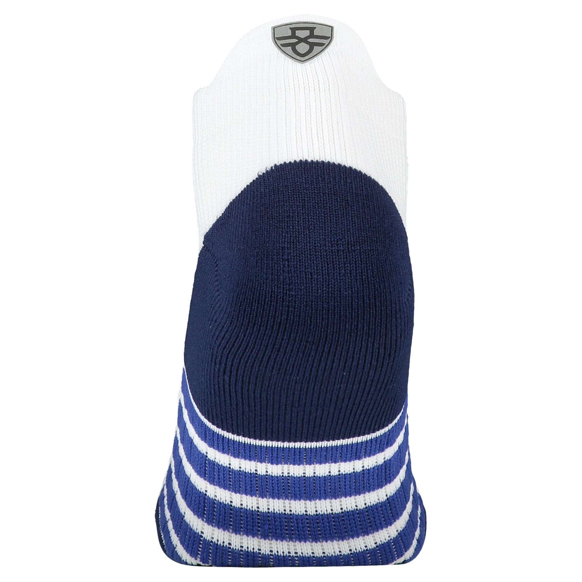 Crossfly men's Vent Low Socks in white / navy from the Performance series, featuring AirVent and AirBeams.