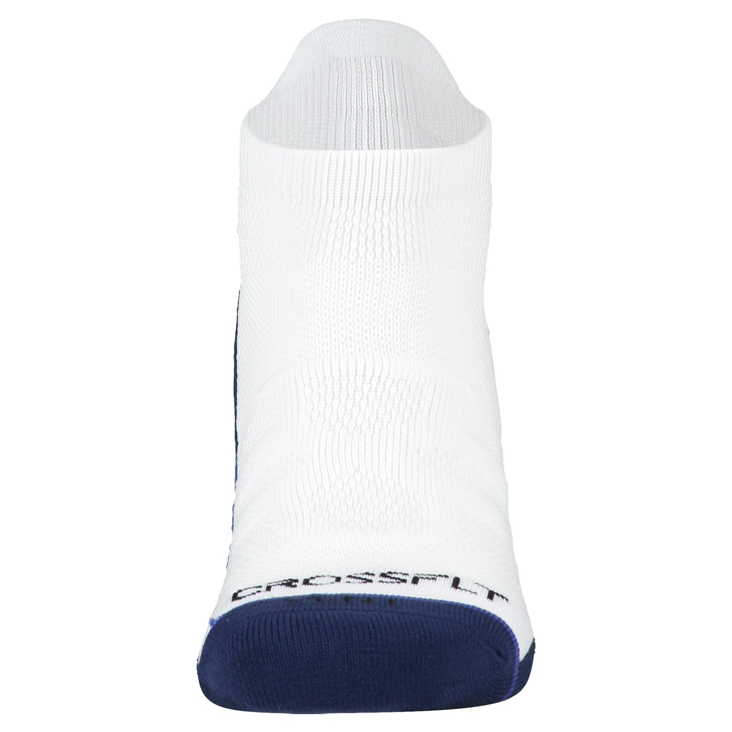 Crossfly men's Vent Low Socks in white / navy from the Performance series, featuring AirVent and AirBeams.
