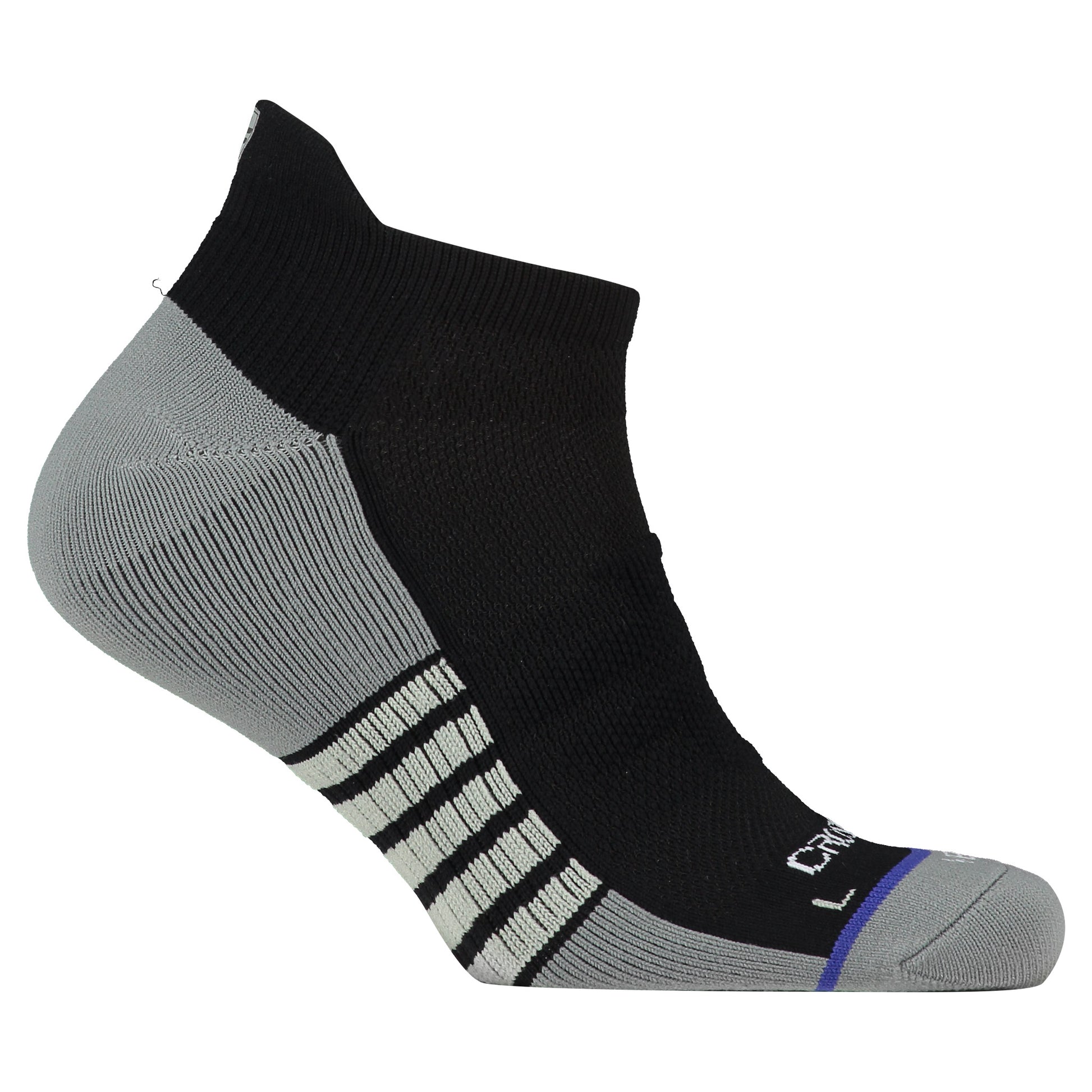 Crossfly men's Vent Low Socks in black / grey from the Performance series, featuring AirVent and AirBeams.