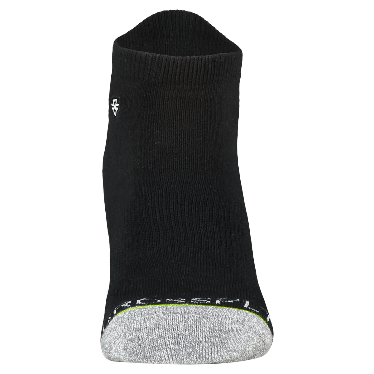 Crossfly men&#39;s Original Low Socks in black from the Everyday series, featuring Flat Toe Seams and 360 Hold.