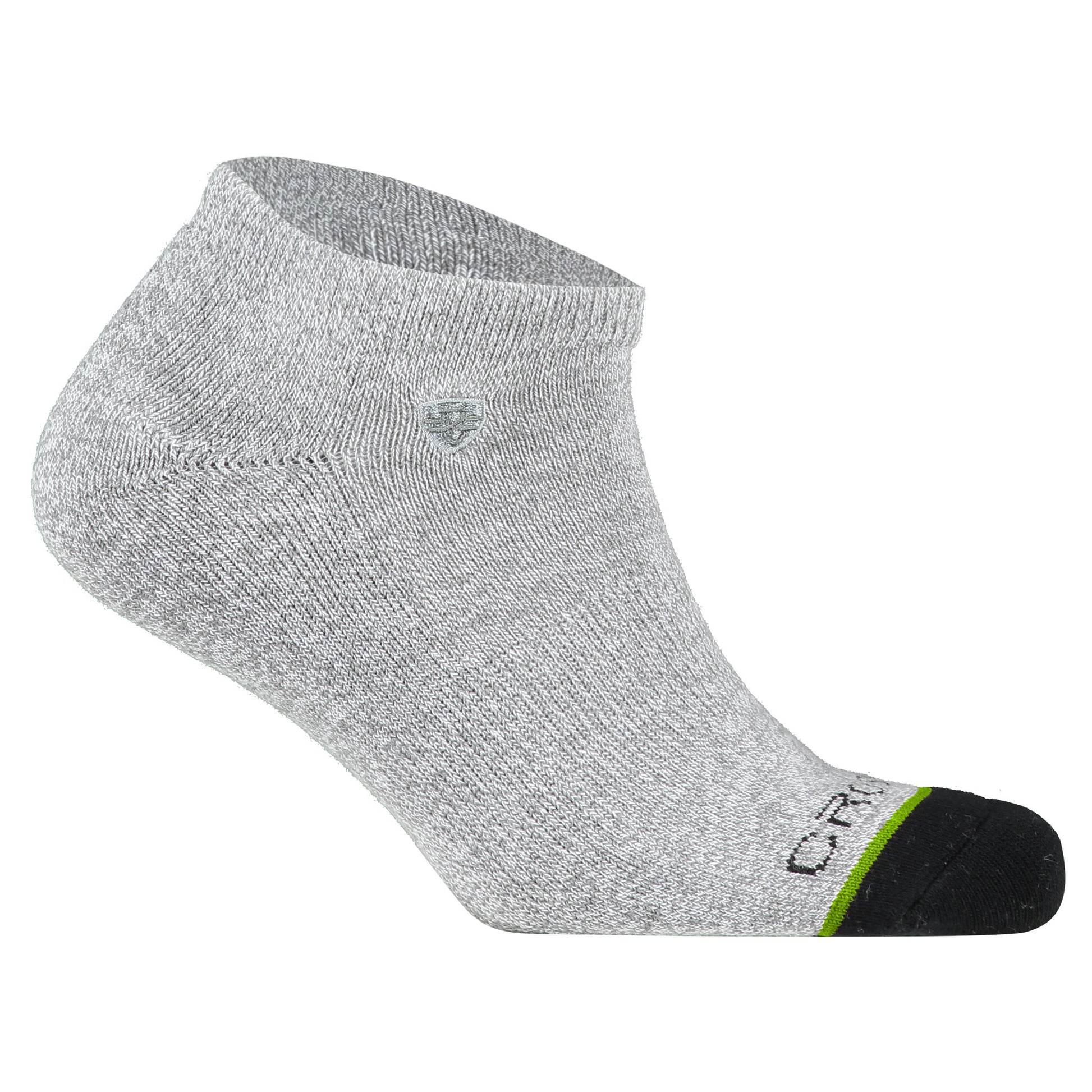 Crossfly men's Original Low Socks in grey from the Everyday series, featuring Flat Toe Seams and 360 Hold.