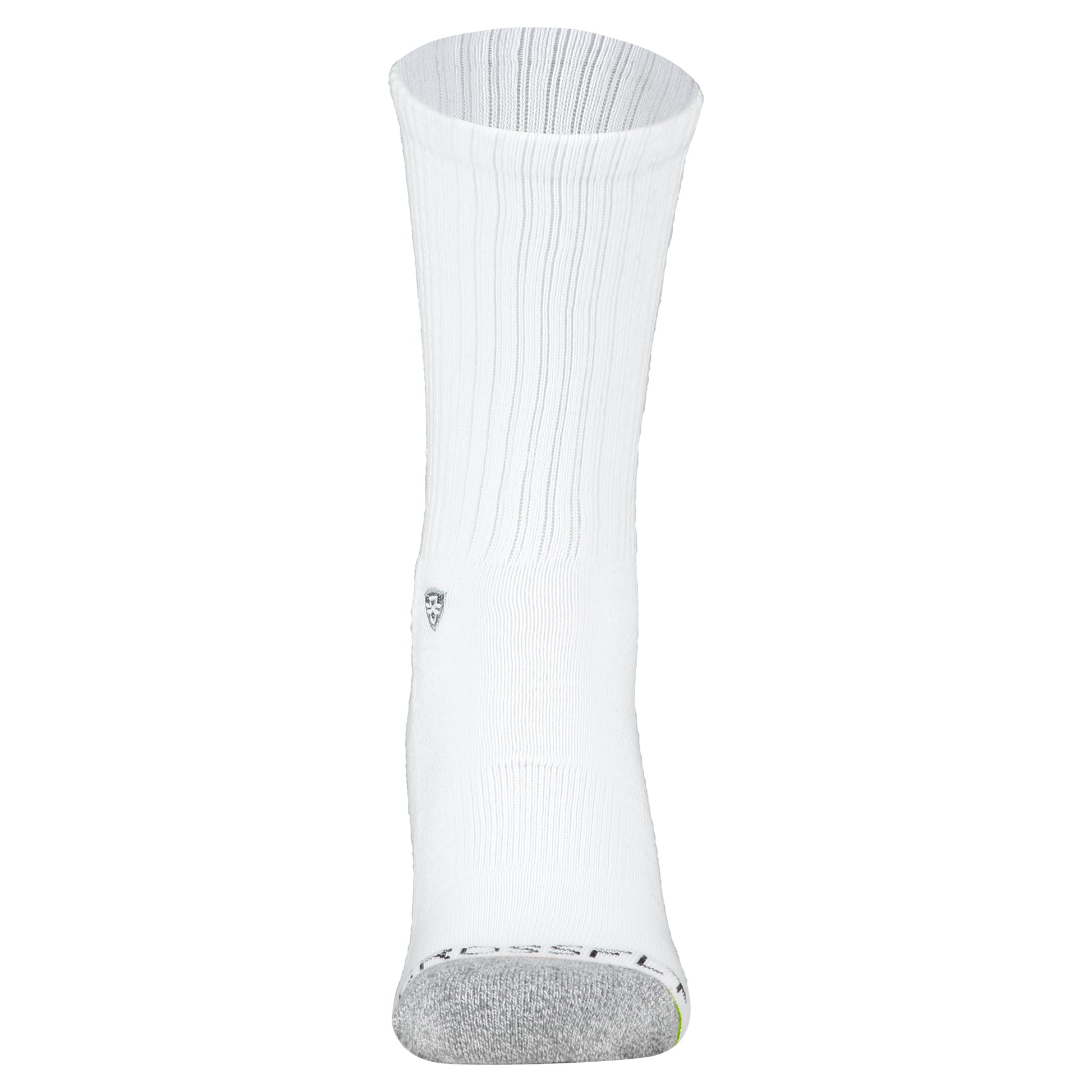 Crossfly men's Original Crew Socks in white from the Everyday series, featuring Flat Toe Seams and 360 Hold.