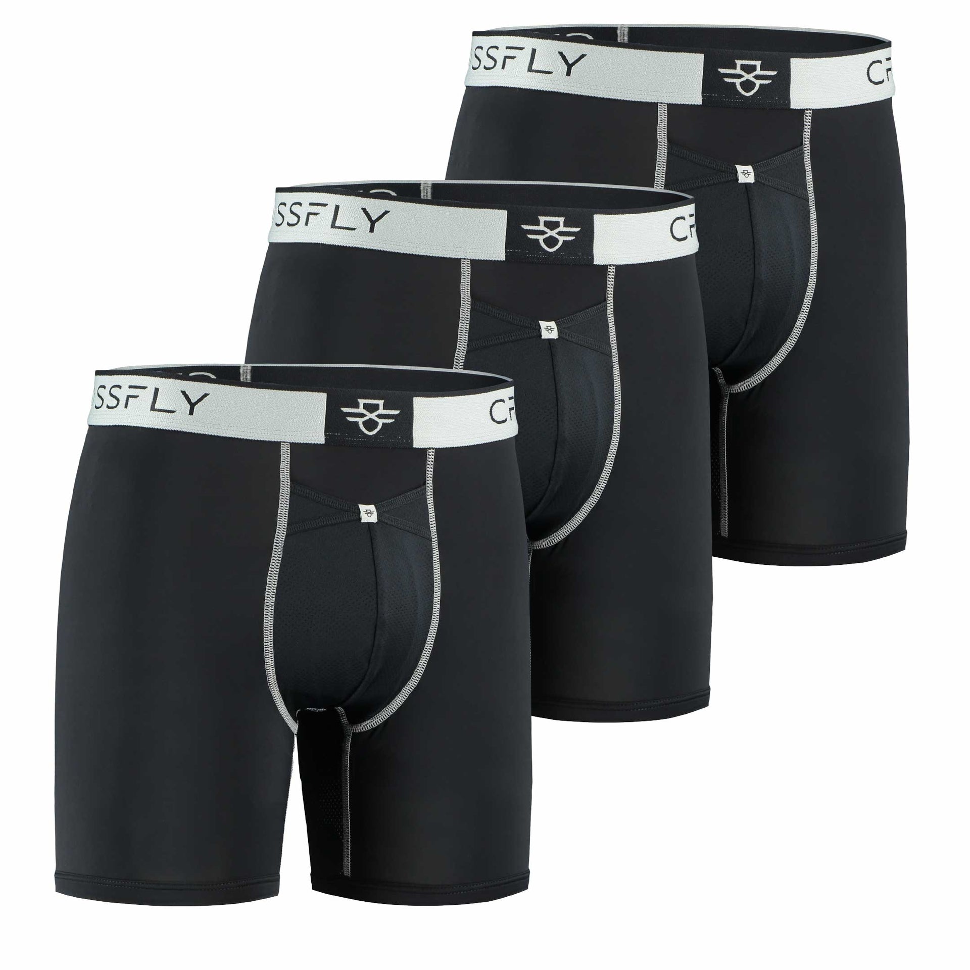 3-Pack: PRO Men's 7" Boxers - Black/Silver