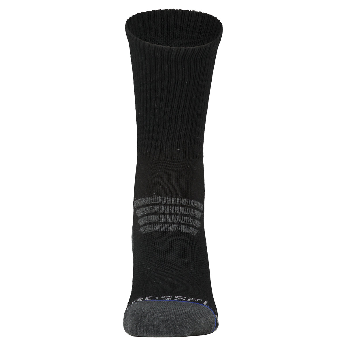 Crossfly men&#39;s Tempo Crew Socks in black / charcoal from the Performance series, featuring AirBeams and 180 Hold.
